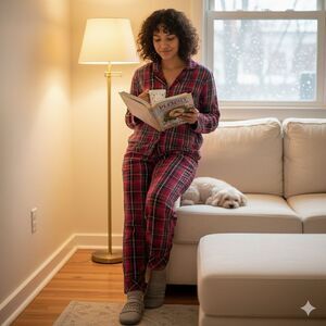 Victoria’s Secret Red Plaid Flannel Pajama Set Size Small Regular